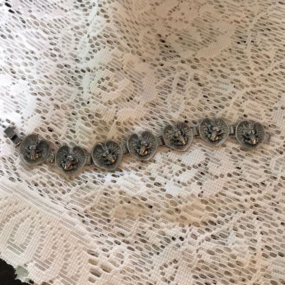 Sterling frog bracelet